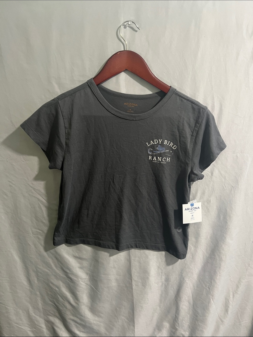 Arizona Jean Company Charcoal 'Lady Bird Ranch' Cropped Tee